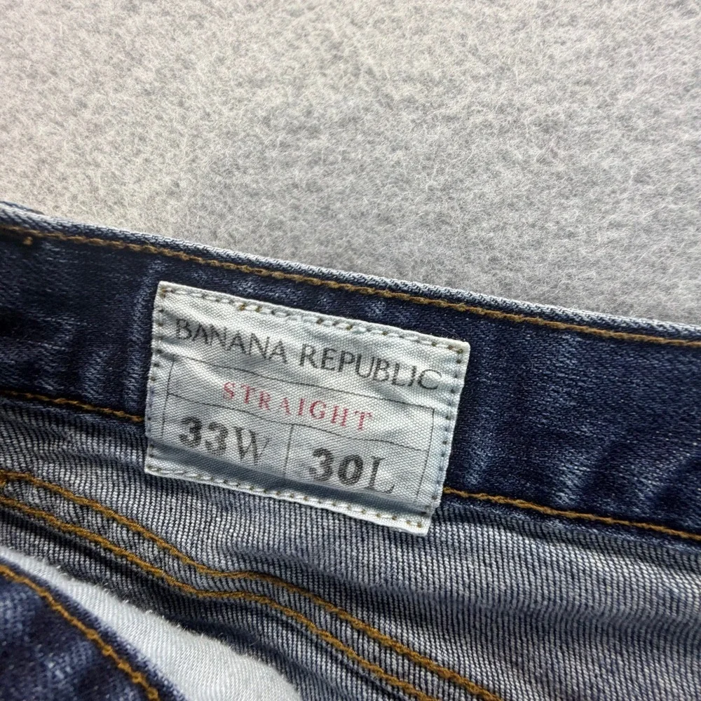 Banana Republic Straight Leg Jeans Mens 33x30 Medium Wash Blue Stretch Denim